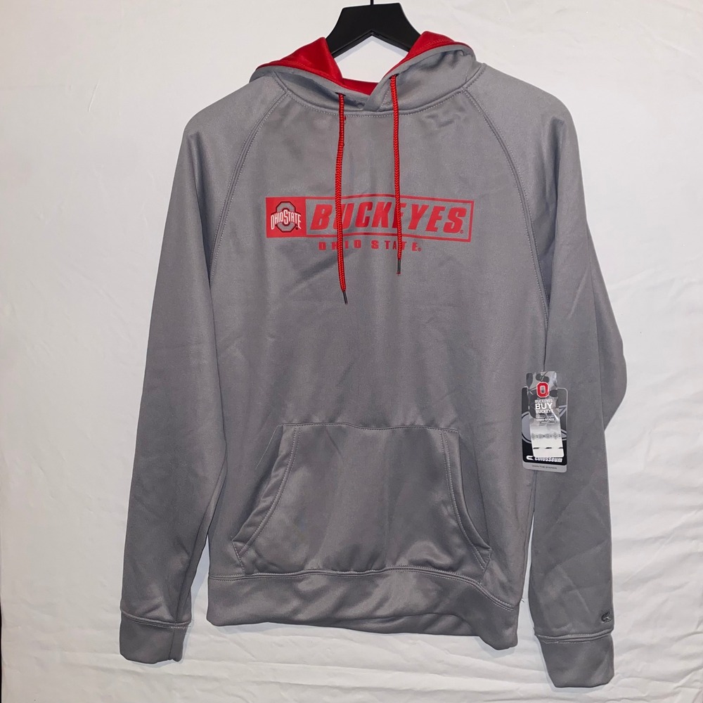 Colosseum Ohio State Buckeyes Hoodie Pullover NCAA‎ College Gray Red Mens S